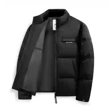 鸭鸭 休闲保暖面包服基础百搭短款加厚立领运动羽绒服 男款