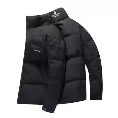 鸭鸭 休闲保暖面包服基础百搭短款加厚立领运动羽绒服 男款