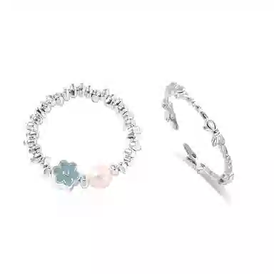 希遇 碎影澜花 新中式国潮轻奢小众设计日常百搭 精致小巧 高级时尚 质感 合金 戒指 男女同款情侣款