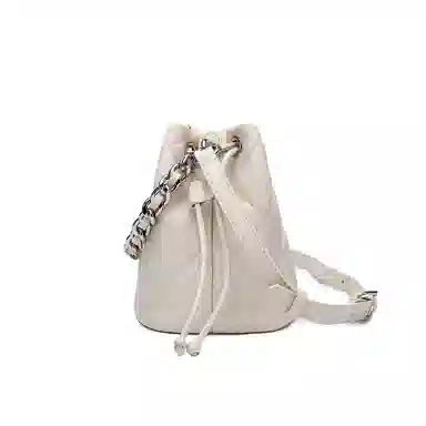 稻草人 高级感菱格小香风链条时尚气质百搭通勤实用小众轻便 牛皮拼合成革 水桶包斜挎单肩手提包 常规 女款 多色