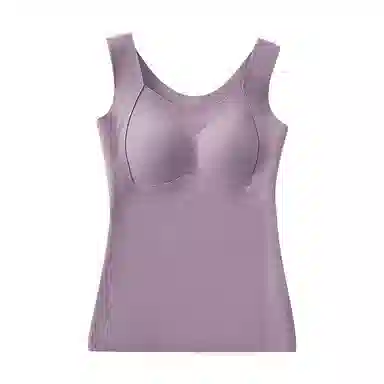 二三二三  休闲隐形无痕舒适秋衣亲肤柔软无袖贴身内搭内衣带胸垫免穿文胸打底衫日常简约百搭保暖上装 女款