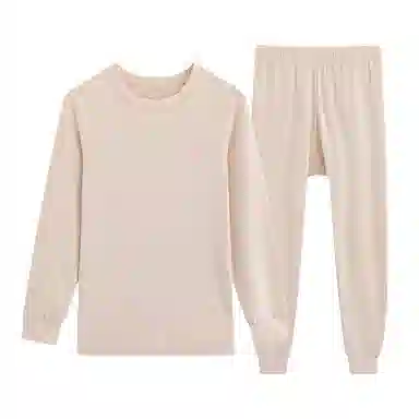 贴身领域 秋衣秋裤青少年纯棉全棉毛衫初中高中学生男士内衣保暖套装 女款