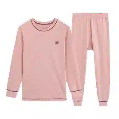 贴身领域 秋衣秋裤青少年纯棉全棉毛衫初中高中学生男士内衣保暖套装 女款