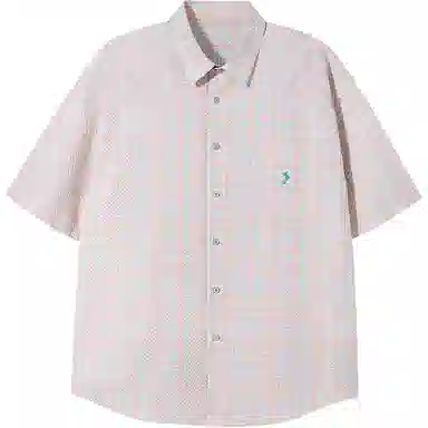 PSO Brand Bubble Yarn Plaid Embroidered Shirt