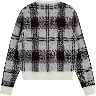 RestRecreation FW25 CHECK PATTERN HAIRY SWEATER V