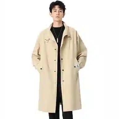 【dme】 简约韩系立领高品质气质宽松中长款大衣男秋款休闲设计时尚风衣外套 男女同款