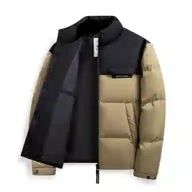 鸭鸭 休闲保暖面包服基础百搭短款加厚立领运动羽绒服 男款