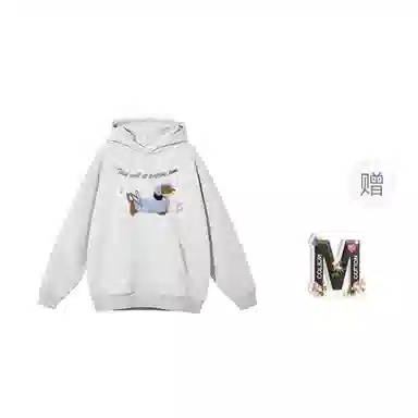 棉购 美式卡通刺绣连帽秋冬重磅加厚宽松慵懒风上衣潮卫衣 男女同款