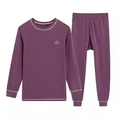 贴身领域 秋衣秋裤青少年纯棉全棉毛衫初中高中学生男士内衣保暖套装 女款