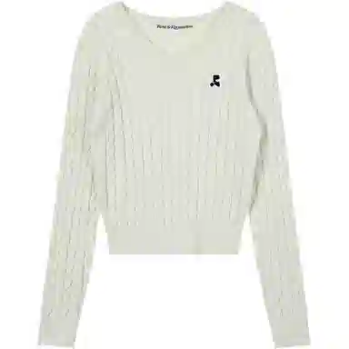 RestRecreation FW25 CABLE V-NECK KNIT TOP V