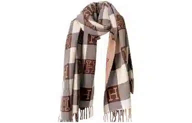 优幽兰 韩系美拉德格子加厚英伦风女百搭高级感秋冬季保暖拼色流苏围脖学生复古氛围感穿搭 聚酯纤维 绒线围巾 女款