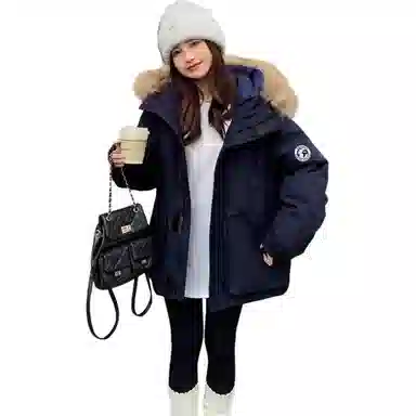 玉儿恋 韩系小众设计感加厚派克服连帽棉服 女款
