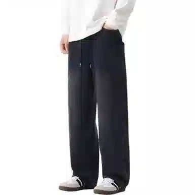 欧迪芬 复古高街基础款系带简约卫裤宽松直筒运动裤显高显瘦休闲裤 男女同款