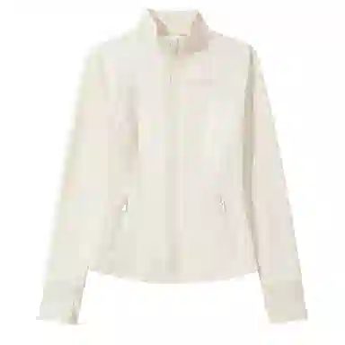 欧迪芬 立领修身显瘦时尚百搭立体剪裁纯色外套塑形户外运动瑜伽健身拉链训练速干骑行上衣塑身衣 女款