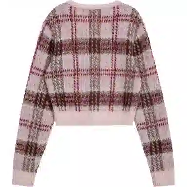 RestRecreation FW25 CHECK PATTERN HAIRY KNIT CARDIGAN