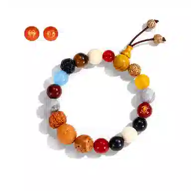 彗时 灵隐寺十八籽国风新中式锦鲤考试考试上岸佛珠招财纳福复古国潮香灰六字箴言转运珠 菩提子/菩提籽 手串 男女同款情侣款