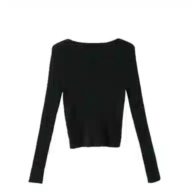 晚白 高弹弹力条纹减龄修身版型针织衫 女款