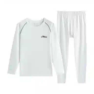 贴身领域 时尚可外穿秋衣秋裤青少年纯棉全棉毛衫初中高中学生男士内衣保暖套装 男款