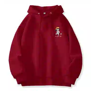 棉致 彩色线条小女孩潮流百搭简约时尚学院风柔软舒适松紧抽绳连帽长袖卫衣 女款