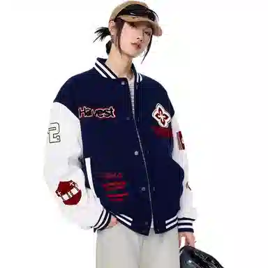 悍戈 美式复古潮流舒适百搭祖母刺绣运动棒球服外套夹克 男女同款