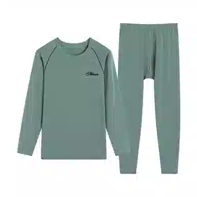 贴身领域 时尚可外穿秋衣秋裤青少年纯棉全棉毛衫初中高中学生男士内衣保暖套装 男款