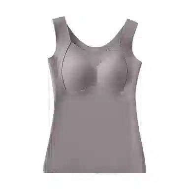 二三二三  休闲隐形无痕舒适秋衣亲肤柔软无袖贴身内搭内衣带胸垫免穿文胸打底衫日常简约百搭保暖上装 女款