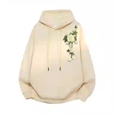 【万针刺绣3D立体浮雕】布客行 美式复古文艺风植物花卉工艺纯色基础简约百搭高级感高街潮流休闲舒适学院华棉重磅长袖卫衣 男女同款