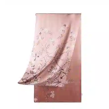 上海故事 【专柜同款】秋冬提花绫印花长巾礼盒装优雅古典高贵 桑蚕丝 丝巾 女款