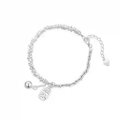 【S925纯银 节节高升】 七七银饰 碎银竹节 新中式岁岁平安 福气胜意竹节 轻奢小众精致高级设计手饰 通勤百搭 好运  银 手链 女款