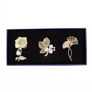 缔晶 优雅复古玫瑰胸花套装 气质时尚秋冬围巾外套上衣百搭配饰 合金 胸针 女款