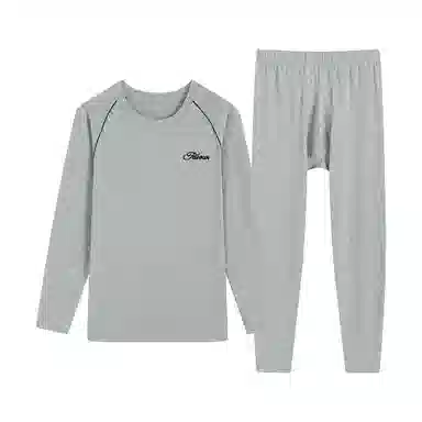 贴身领域 时尚可外穿秋衣秋裤青少年纯棉全棉毛衫初中高中学生男士内衣保暖套装 男款