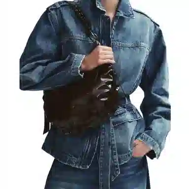 ZARA Fringed Burgundy Shoulder Bag