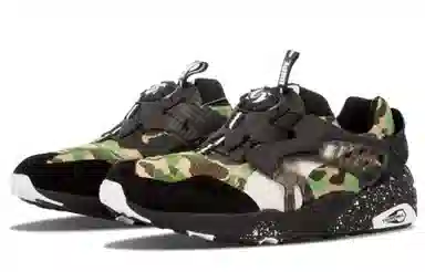 A BATHING APE x PUMA Disc Blaze Camo Green