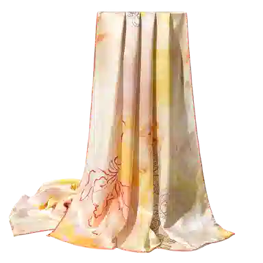 一米画纱 轻奢古典清新国风优雅印花奢靡系列气质旗袍 桑蚕丝 丝巾 女款