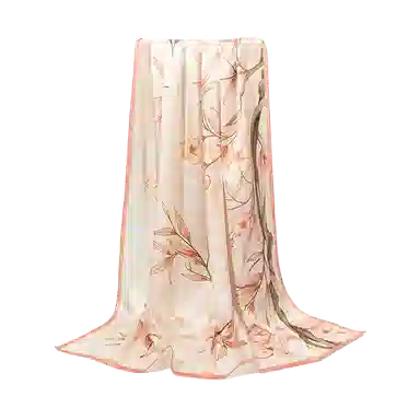 一米画纱 轻奢古典清新国风优雅印花奢靡系列气质旗袍 桑蚕丝 丝巾 女款