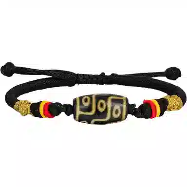 佐卡伊 牙黄九眼天珠 藏式新中式小众编织高级感设计感 招财纳福 九眼天珠 吉祥平安 玛瑙 项链 男女同款情侣款