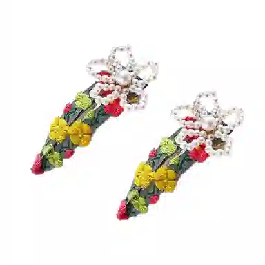 蒙妮 春日繁华珍珠头饰 合金 布艺 发夹 男女同款情侣款