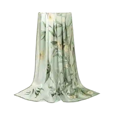 一米画纱 轻奢古典清新国风优雅印花奢靡系列气质旗袍 桑蚕丝 丝巾 女款