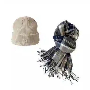 Cgediao Plaid Scarf Set