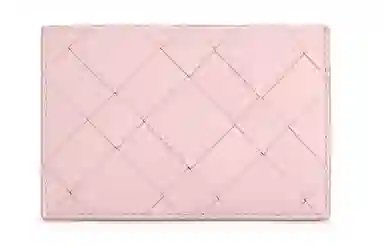 CHARLES&KEITH Soft Woven Card Holder Cotton Candy Pink Black