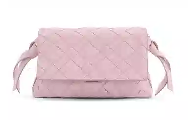 CHARLES&KEITH Woven Suede Small Shoulder Bag Sand Cotton Candy