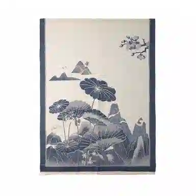 红豆 保暖中国风提花设计加厚外搭 聚酯纤维 绒线围巾 男女同款情侣款