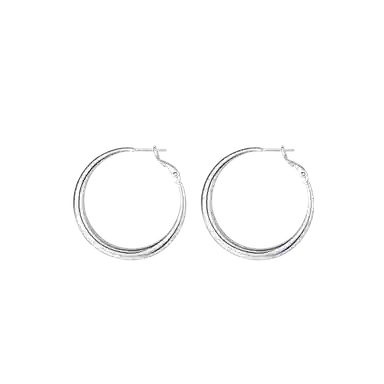 【999足银】 色菲尔 韩式大圈 千禧辣妹个性独特复古简约经典小众设计潮酷街头时尚通勤日常显脸小百搭养耳 纯银 耳环 女款