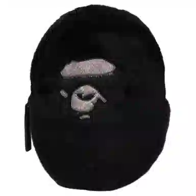 A BATHING APE Plush Ape Crossbody Bag Black