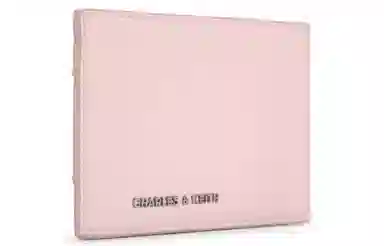 CHARLES&KEITH Soft Woven Card Holder Cotton Candy Pink Black