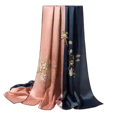 一米画纱 轻奢古典清新国风优雅印花奢靡系列气质旗袍 桑蚕丝 丝巾 女款