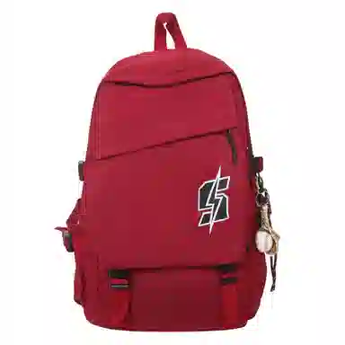 單倉 韩系高颜值卡通设计通勤百搭学院风背包初高中学生大容量轻便耐磨书包 尼龙 双肩包 常规 男女同款情侣款 白色/红色/灰色/黑色