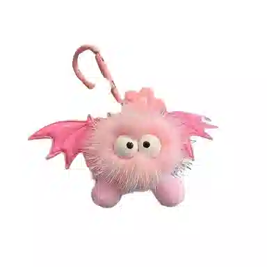 尚先生 可爱水貂毛小蝙蝠小煤球书包背包公仔汽车 毛绒 挂件 女款