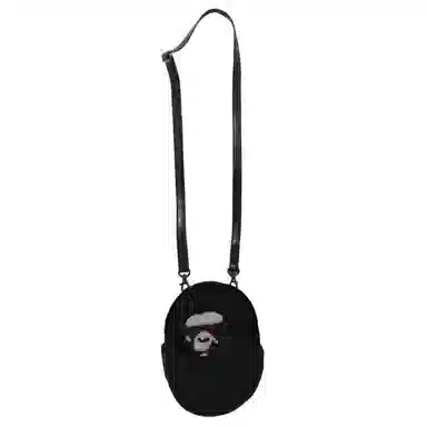 A BATHING APE Plush Ape Crossbody Bag Black