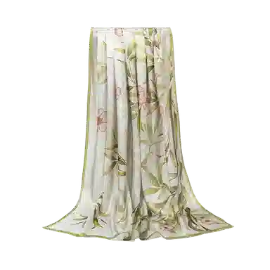 一米画纱 轻奢古典清新国风优雅印花奢靡系列气质旗袍 桑蚕丝 丝巾 女款